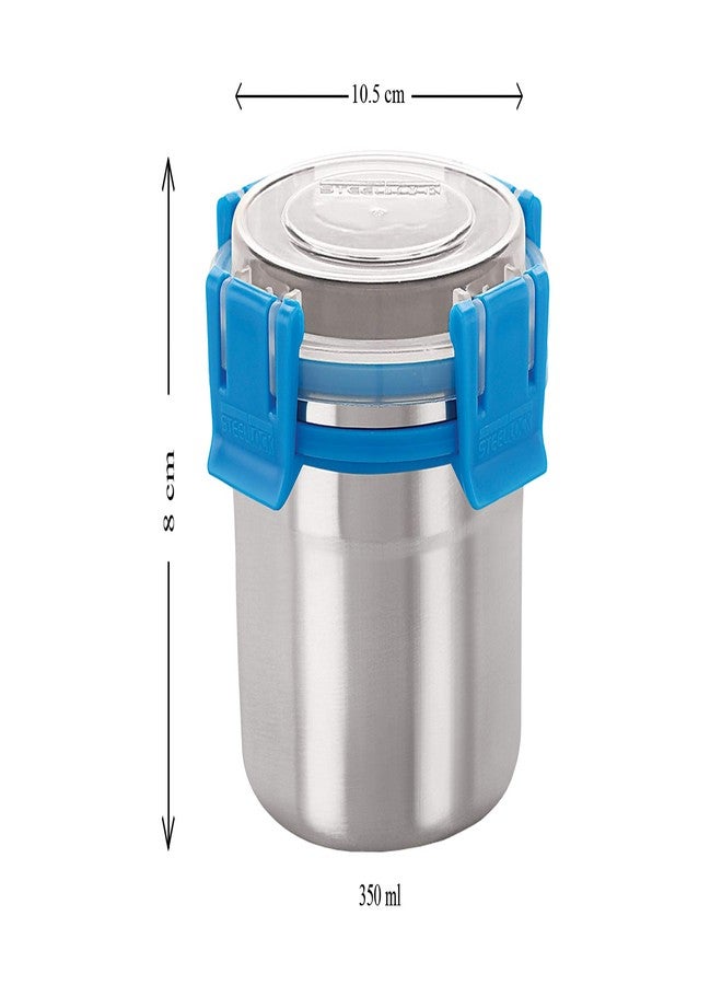 STEELLOCK علبة تخزين طعام محكمة الإغلاق ومقاومة للتسرب من الفولاذ المقاوم للصدأ من ستيللوك، مع غطاء، مجموعة من 3 قطع، سعة كل منها 350 مل (SL-202) - Image 5